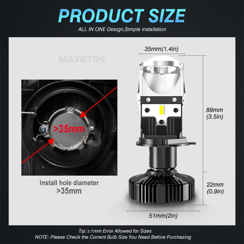 Bộ 2 Đèn Pha LED H4 / 9003 / HB2 Mini Chất Lượng Cao Cho Xe Hơi