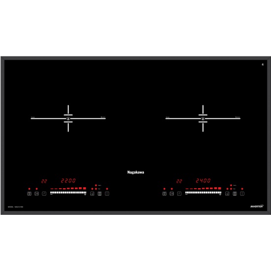 Bếp từ đôi Nagakawa NAG1214M - Kích thước 730x430mm, màu Đen