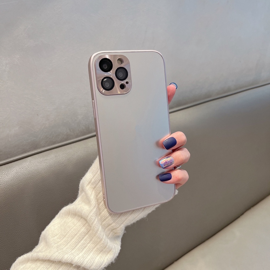 Ốp Điện Thoại Cứng Màu Vàng Mờ Lấp Lánh Bảo Vệ Toàn Diện Chống Bám Vân Tay Cho iPhone 13 12 11 Pro Max