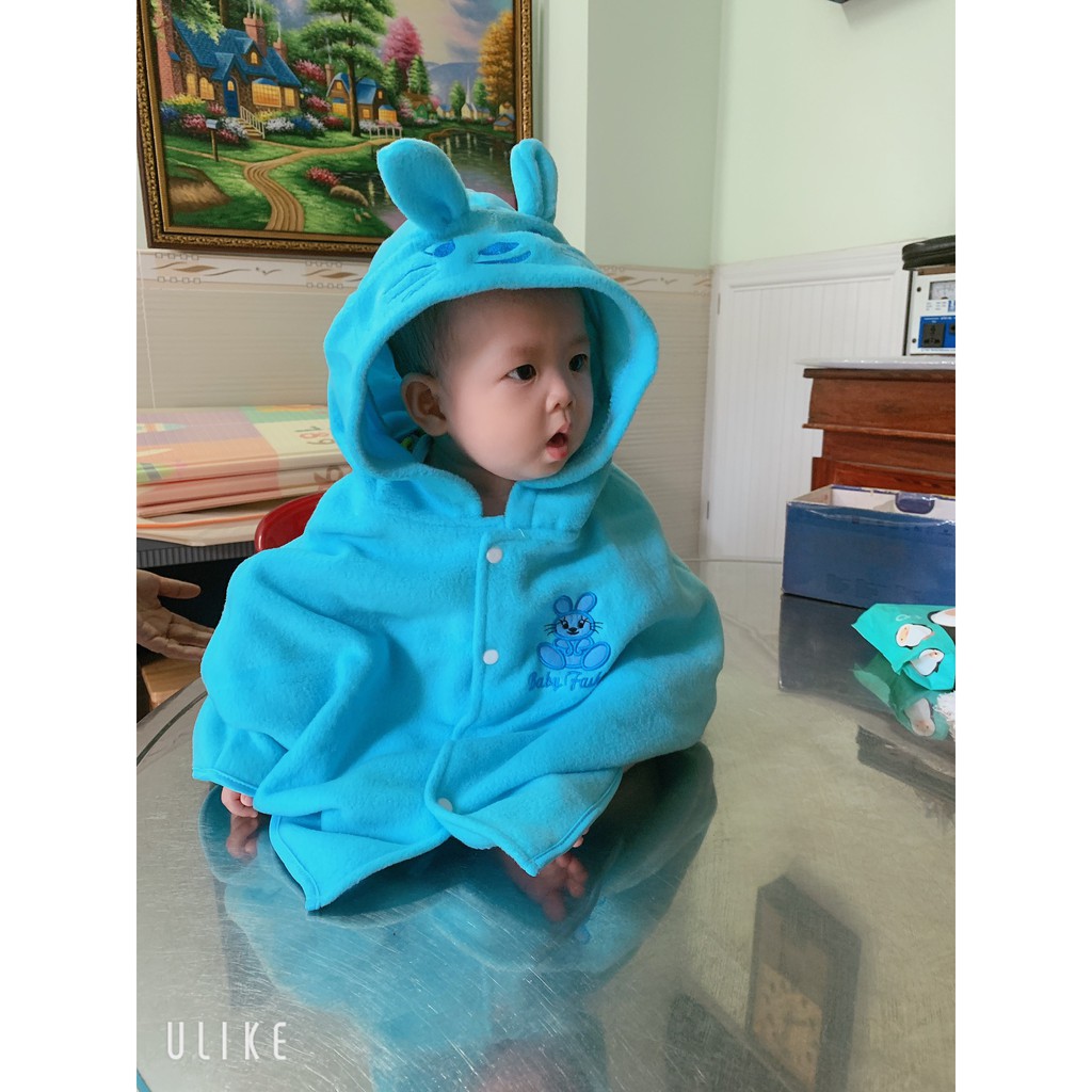 [Sale sale] Áo choàng hình thỏ màu xanh da trời cho bé chống nắng, đi mưa siêu dễ thương - Freesize 0-3 tuổi
