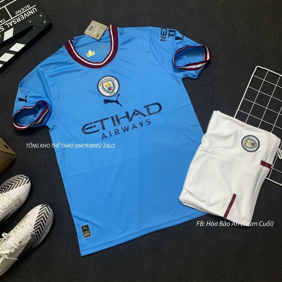 Áo Bóng Đá CLB Mancity Sân Nhà Mẫu Chính thức 2023 - Bộ Quần Áo Đá Banh Mancity 2023 Vải thái chuẩn áo thi đấu ⚡