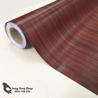 [ 100cm x 120cm ] Decal vân gỗ nâu đỏ - có keo