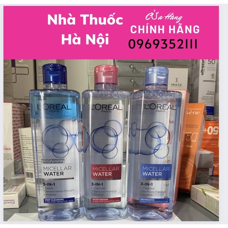 Nước tẩy trang Loreal - L'Oreal Paris 3-in-1 Micellar Water - 400ml