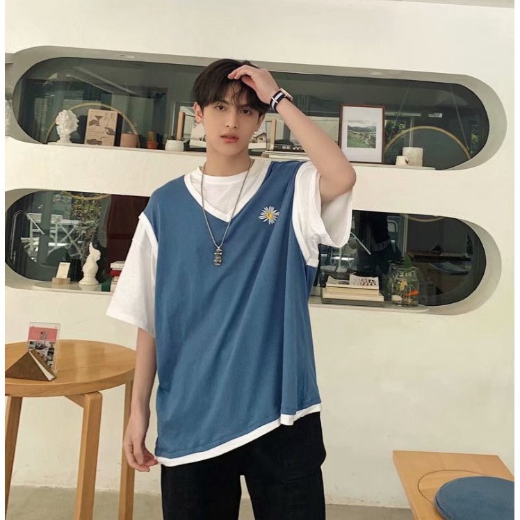 Áo gile unisex form rộng Thêu Hoa Cúc nam nữ phong cách ulzzang siêu hot