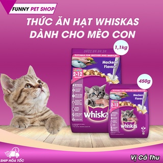 Thức ăn cho mèo Whiskas, đồ ăn cho mèo con vị cá thu Whiskas Junior - Funny Pet Shop