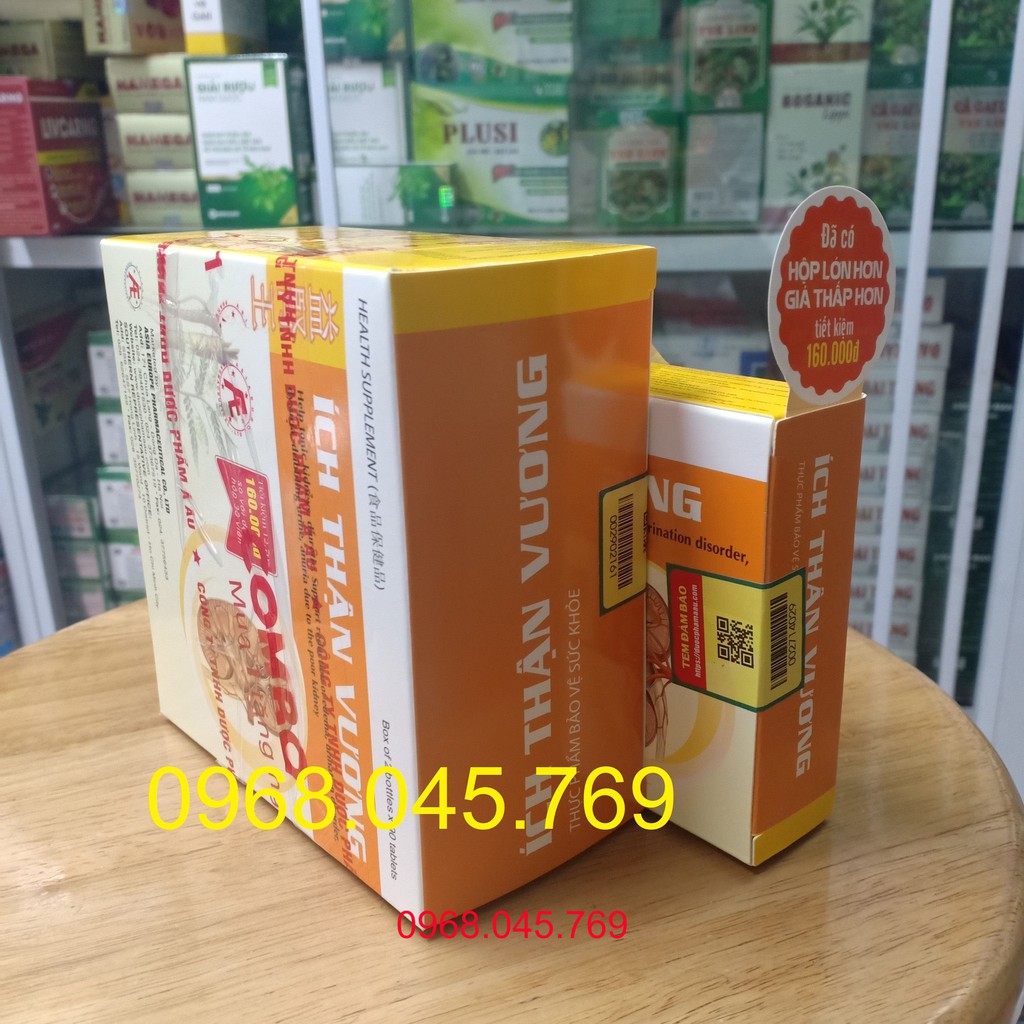 [ CHÍNH HÃNG MUA 1 TẶNG 1] ÍCH THẬN VƯƠNG hộp 180 viên (2 lọ x 90 viên)