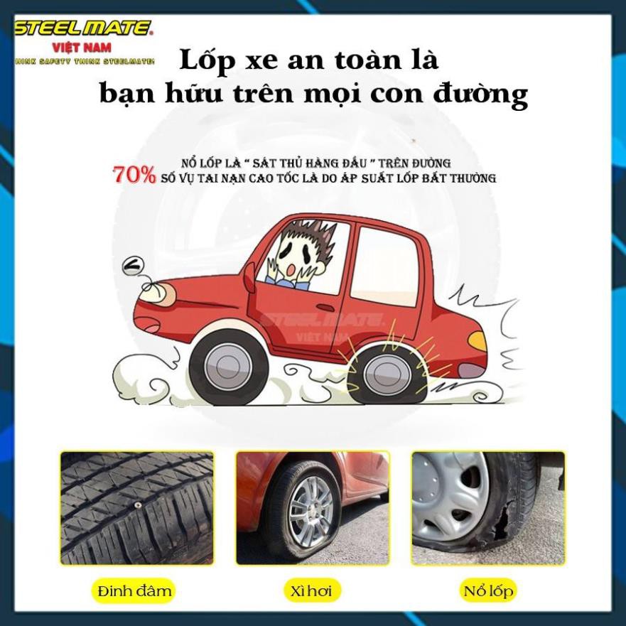 Cảm biến áp suất lốp van trong chính hãng STEELMATE hiển thị thông số - BẢO HÀNH 12 THÁNE có màn hình màu hiG