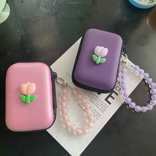 Hoa Mini Túi Bảo Quản Dễ Thương Cho airpods Tai Nghe Bảo Quản Cho iPhone Cáp USB Tai Nghe Tai Nghe Tai Nghe Phụ Kiện Hộp Bảo Quản 12X8CM
