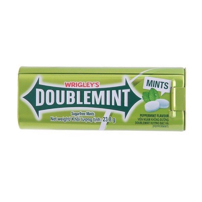 Kẹo ngậm Double Mint hương Bạc Hà Lục DoubleMint 23.8g , 12.4g , khử mùi thơm miệng (viên ngậm không đường