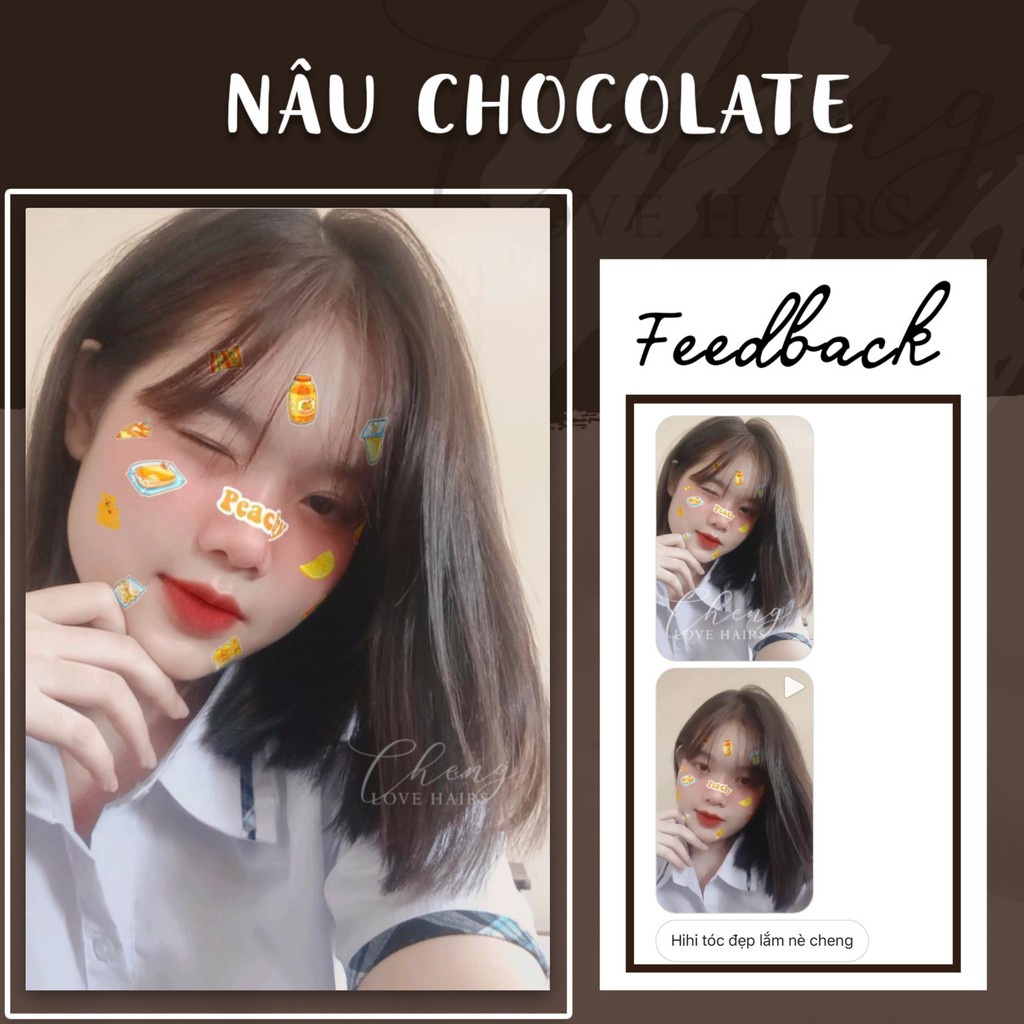 Thuốc nhuộm tóc NÂU SOCOLA - NÂU CHOCOLATE không tẩy tặng oxi trợ nhuộm | Chenglovehair, Chenglovehairs