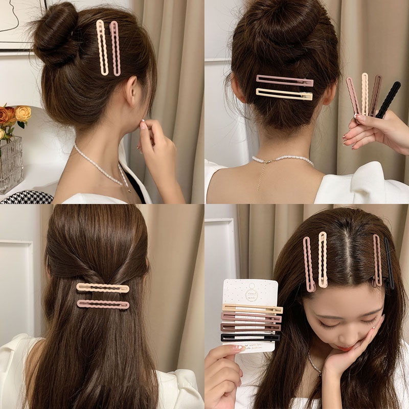 Kẹp Tóc Hình Chữ Nhật / Giọt Nước / Quả Cầu Lông Dễ Thương