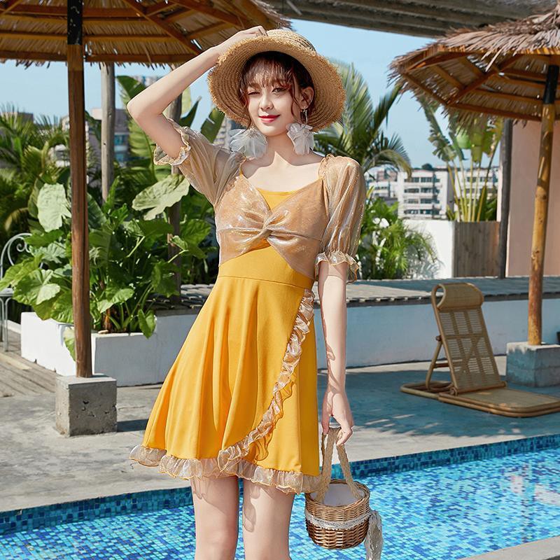 mẫu mới năm 2021❆✣2020 Áo tắm mùa xuân nóng mới dành cho nữ Bảo thủ Bụng mỏng Hàn Quốc Đồ bơi thời trang liên tục