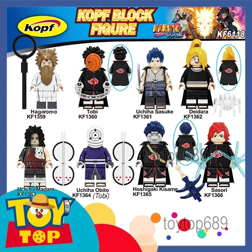 [Một con] ghép Naruto ninja Minifigures các mẫu Akatsuki , Sasuke, làng lá Konoha, làng mây .v..v. KF6118 KF6119