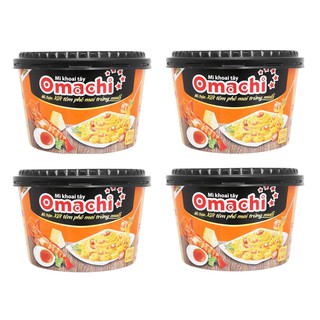 Combo 4 hộp Mì Khoai Tây Omachi xốt Tôm Phô Mai Trứng Muối 105G/hộp