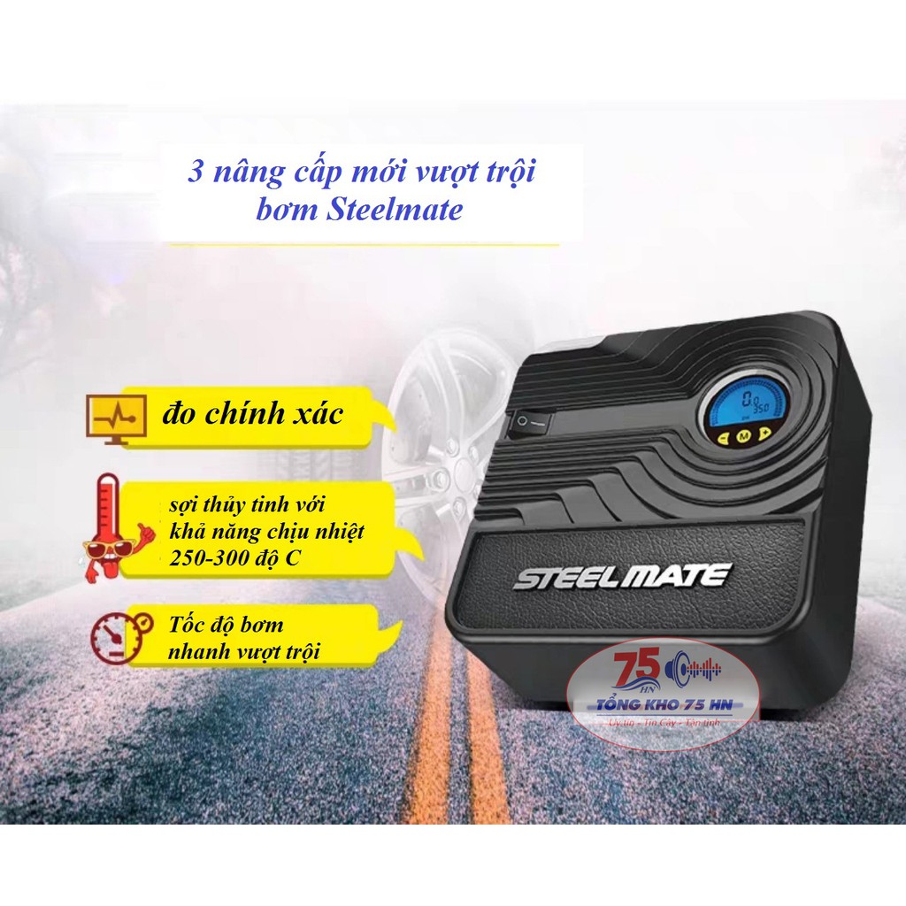 Bơm lốp ô tô Steelmate P05 - Bơm lốp tự ngắt thông minh [Bảo hành 3 tháng]