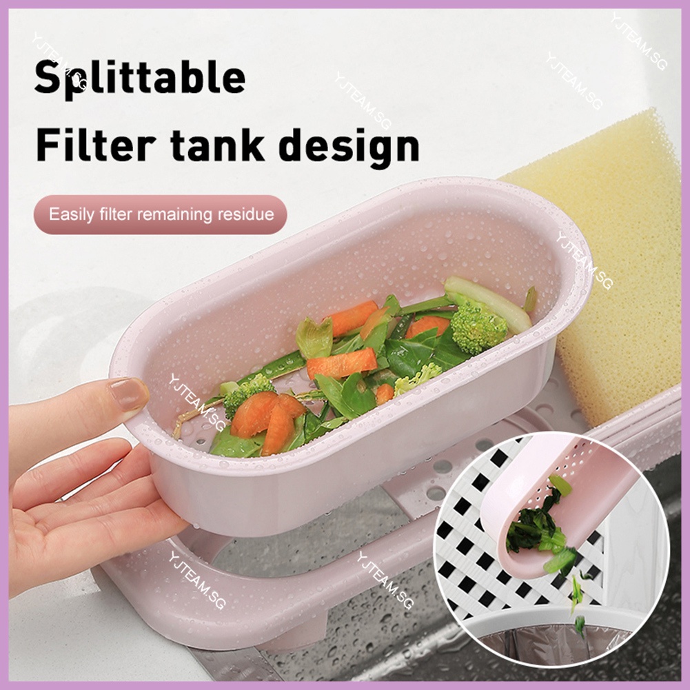 Thể Điều Chỉnh  Kệ Để Đồ Rửa Chén, Giá Để Đồ Rửa Bát Đa Năng Có Móc Treo Khăn Tiện Dụng