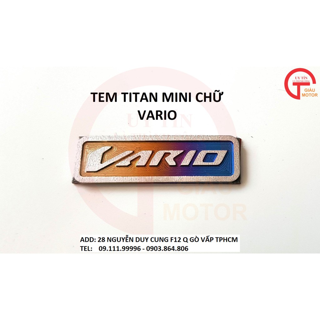 TEM TITAN CHỮ VARIO MINI DÁN TRANG TRÍ XE MÁY