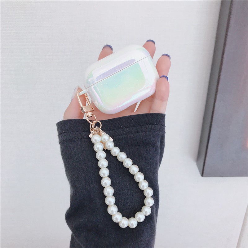 Vỏ bảo vệ hộp sạc tai nghe SPRISE mặt trang trí ngọc trai dễ thương thích hợp cho Airpods 2/ Pro