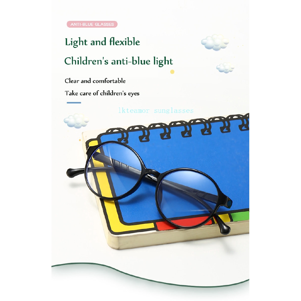 Mắt Kính Gọng Tròn Chống Ánh Sáng Xanh Cho Bé