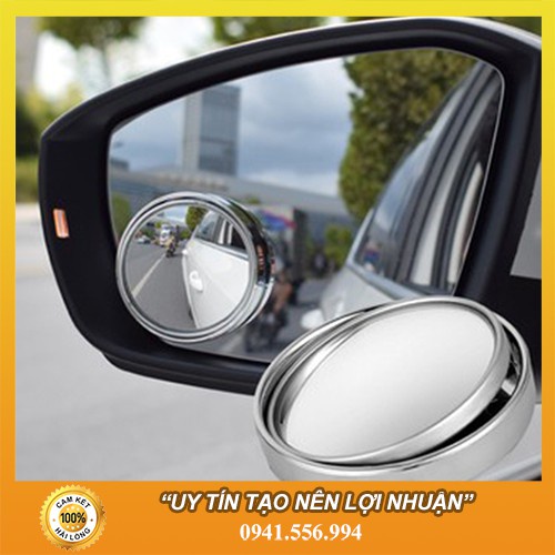 Gương cầu lồi, gương lồi có viền gắn kính hậu xe ô tô, xe hơi xoay 360 độ xóa điểm mù tráng bạc siêu rẻ - Có keo 3M