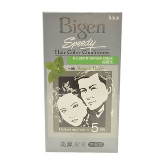 Kem Nhuộm Tóc Phủ Bạc Bigen Speedy Hair Color Conditioner 40g+40g .# 882 Browish Black Nâu Đen