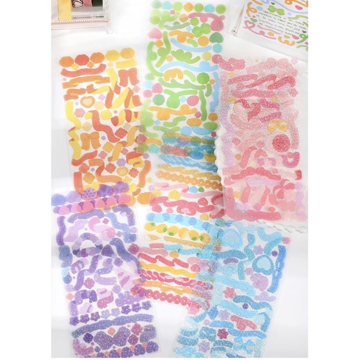 Sticker ruy băng lấp lánh hình nơ trang trí sổ | BigBuy360 - bigbuy360.vn