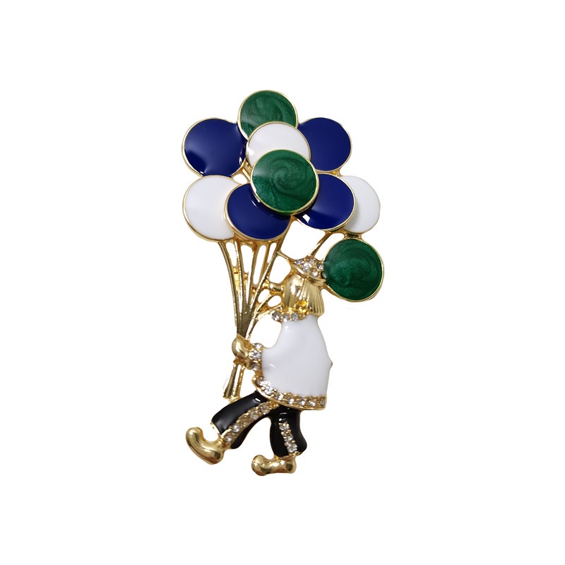 Trâm Cài Áo Hình Chú Hề Xiếc Tráng Men Vintage Châu Âu