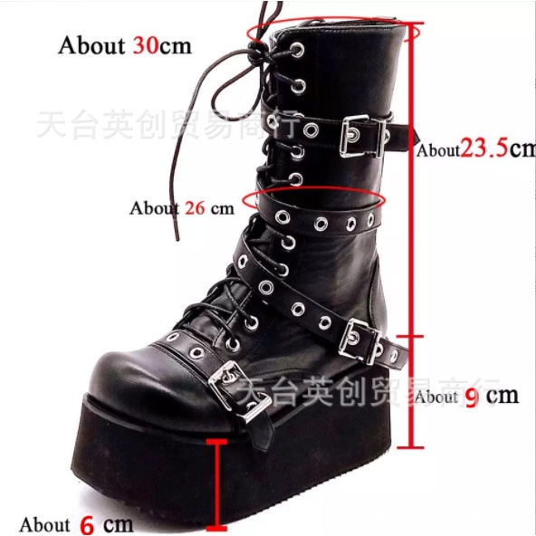 Giày bốt đế xuồng phong cách gothic cá tính dành cho nữ