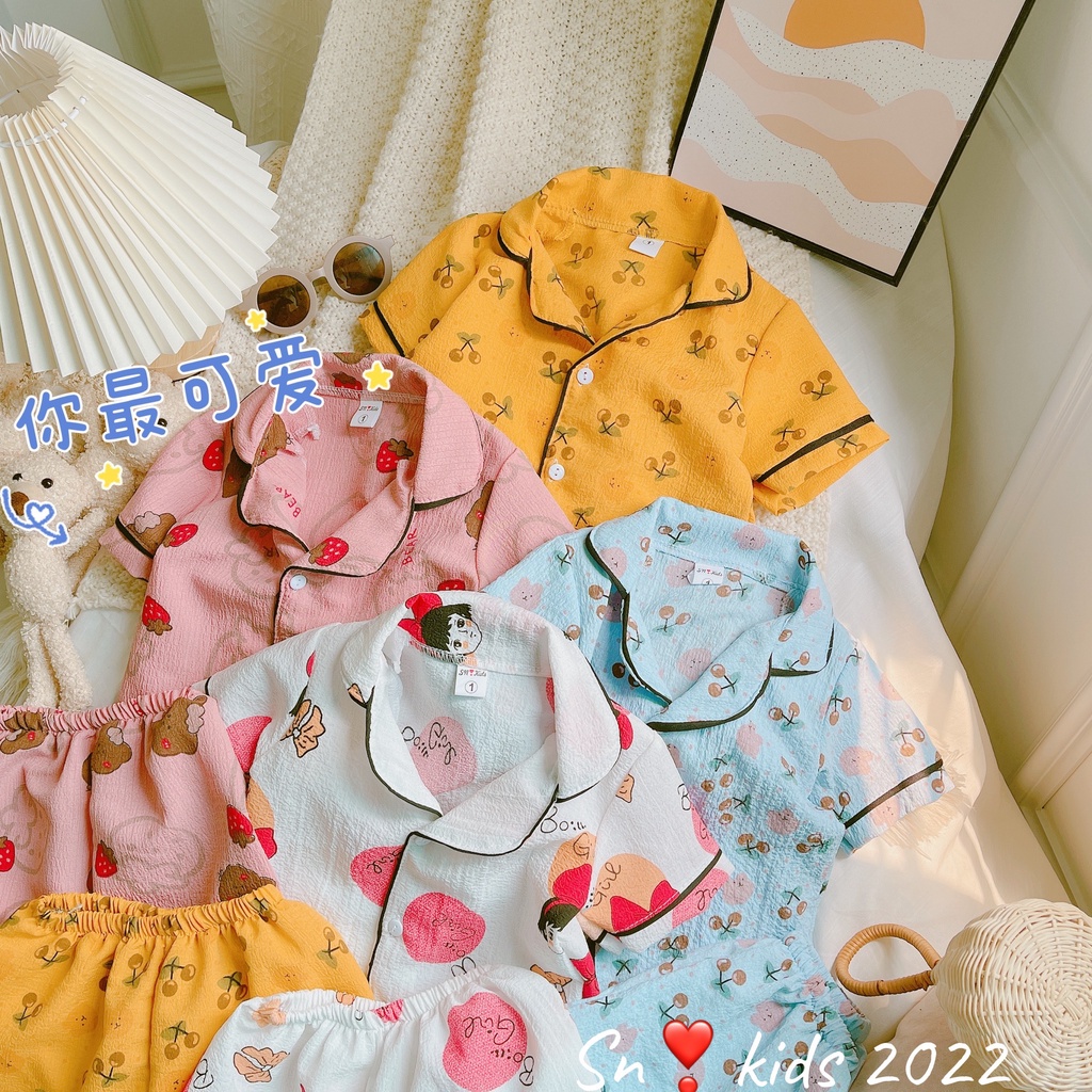 Bộ cộc tay Pijama chất đũi xốp mềm họa tiết cute cực đẹp bé trai bé gái Namkidshop (V631)