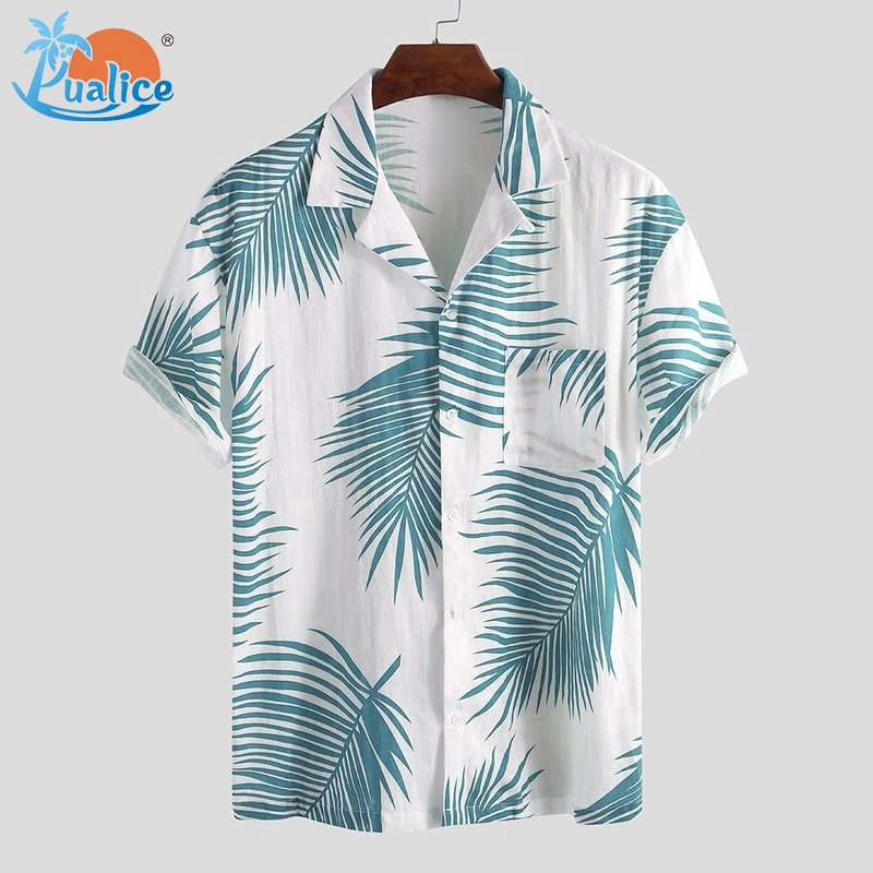 The Hawaiian Lines In The Frozen Day Shirts and Short Sleeves of Sleeves with The Male Shirts Short-handed Men's Sleeves.
