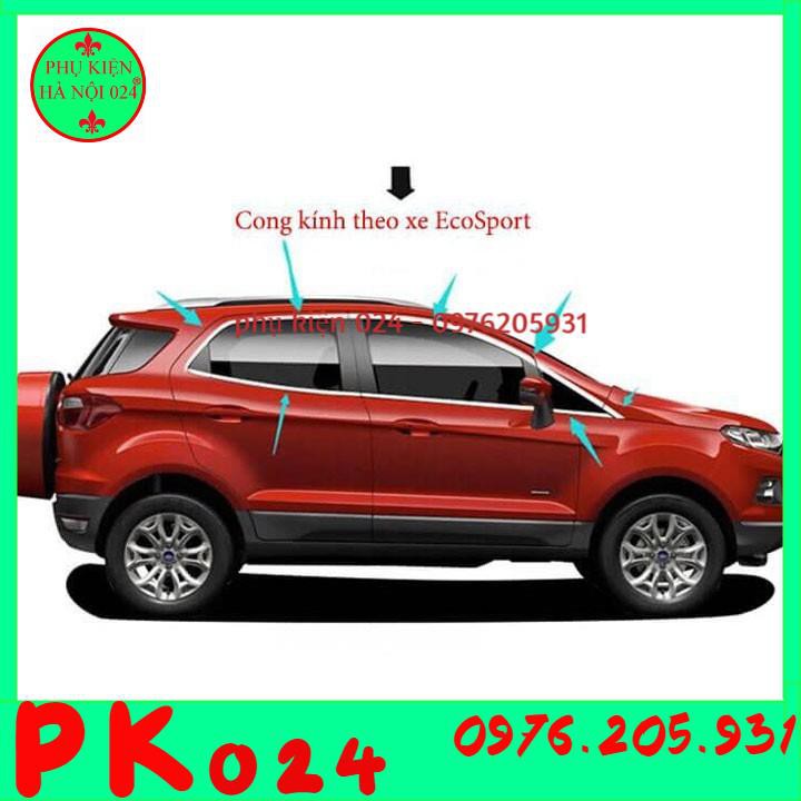 [Ford Ecosport] Bộ Nẹp Viền Cong Kính, Chân Kính Inox Dành Cho Xe Ô Tô Ford Ecosport