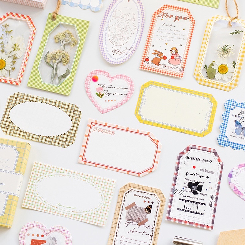 Giấy note ghi chú 50 tờ dạng khung kẻ caro nhiều màu sắc trang trí bullet journal