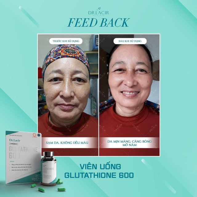 VIÊN UỐNG NÁM TRẮNG DA GLUTATHIONE 600 Dr Lacir