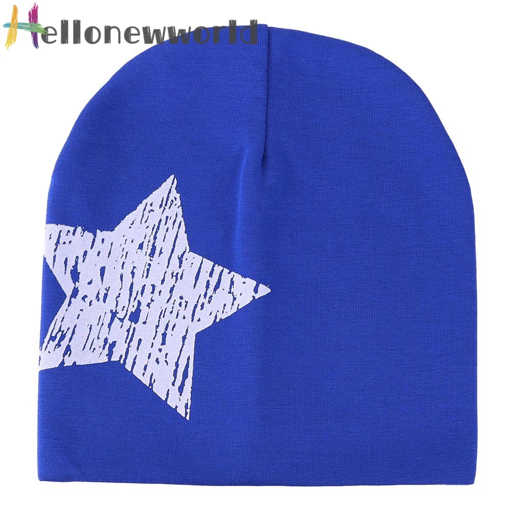 Mũ beanie mềm in họa tiết ngôi sao thời trang thu đông cho bé