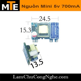 Mạch nguồn siêu mini 220V - 5v 700mA 1 hàng chân - Module nguồn hạ áp cực nhỏ gọn thích hợp cho các dự án IOT