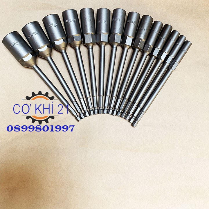 BÁN LẺ - Chụp bulong, tuýp vặn khẩu sâu lòng 6-19mm cho khoan, bắn vít dài 150mm