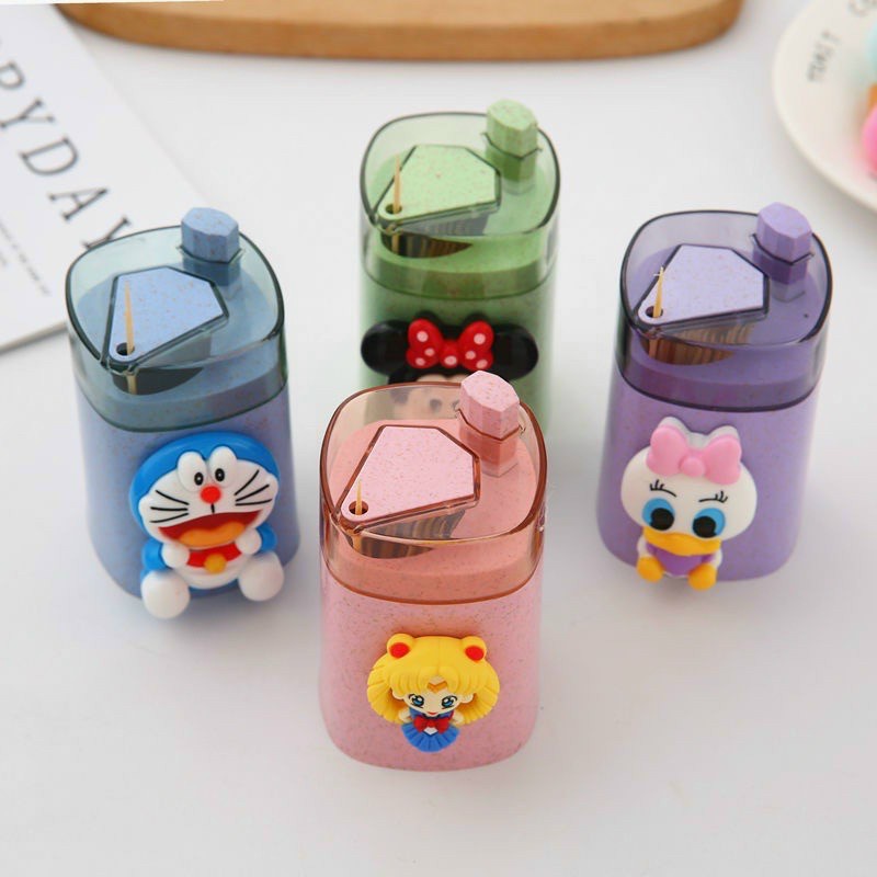 Hộp đựng tăm nhấn tự động họa tiết hoạt hình bằng nhựa PP cao cấp