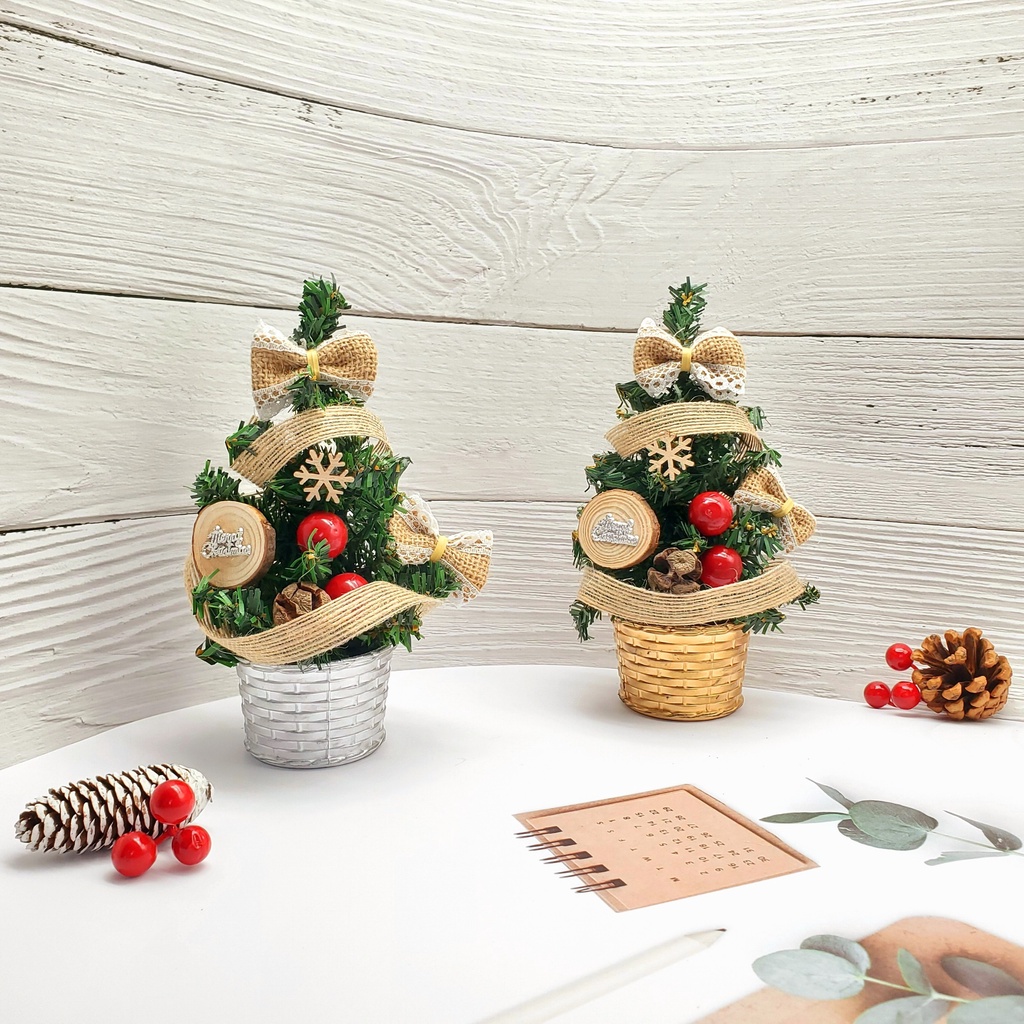 Cây Thông Nhí TNM01 Để Bàn Trang Trí Giáng Sinh - Cây 20cm