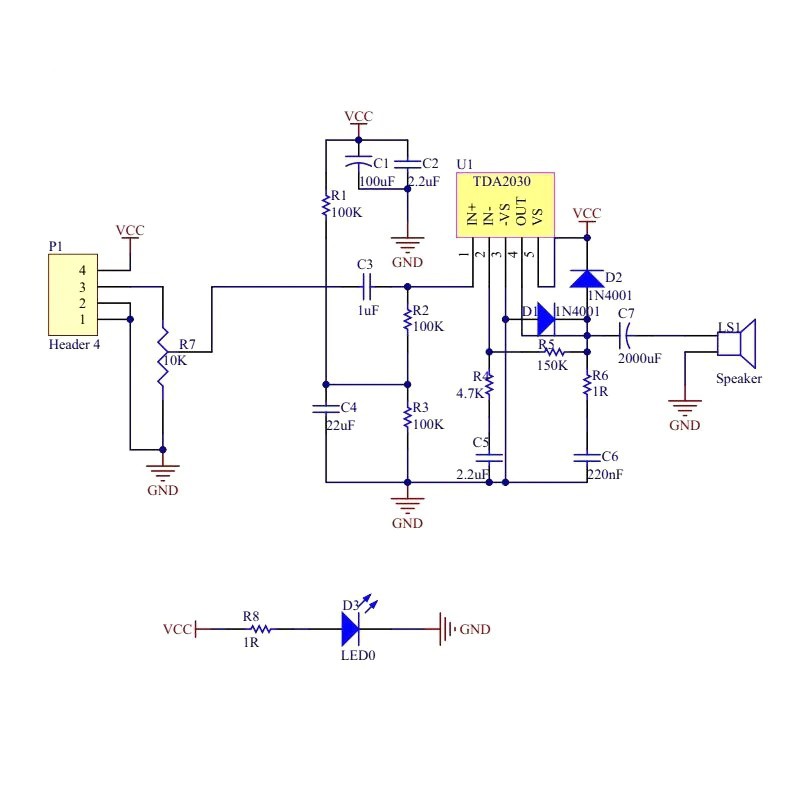 Mạch khuếch đại âm thanh đơn kênh TDA2030 14W