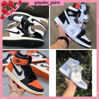 👉giaydoc_giare👉Giày JORDAN com bô các màu cổ cao đen trắng ,Giày JD1 xanh nỉ  nâu ,cam cao cổ nam nữ full box bill