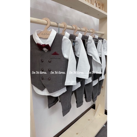 BỘ VEST CHO BÉ TRAI WYMAN: 2ÁO+ QUẦN+ NƠ