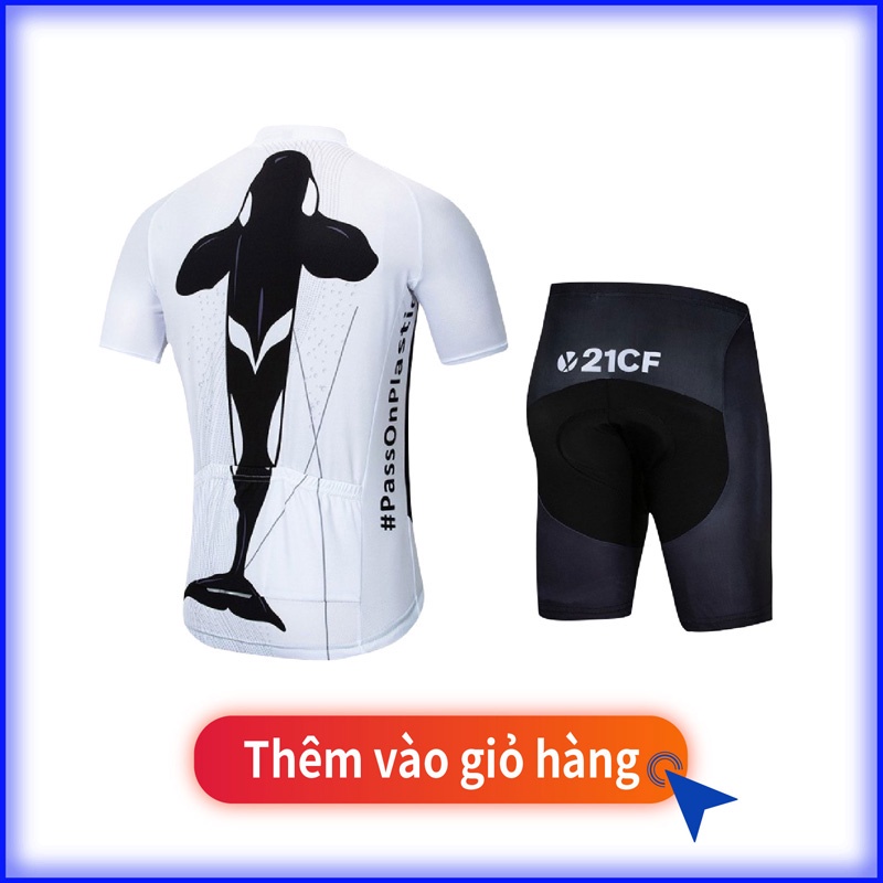 SKY Phong cách mới Thoải mái thoáng khí Quần áo đi xe đạp Pro Team Nam Màu trắng Tay ngắn Tay áo Bộ Áo đua Xe đạp