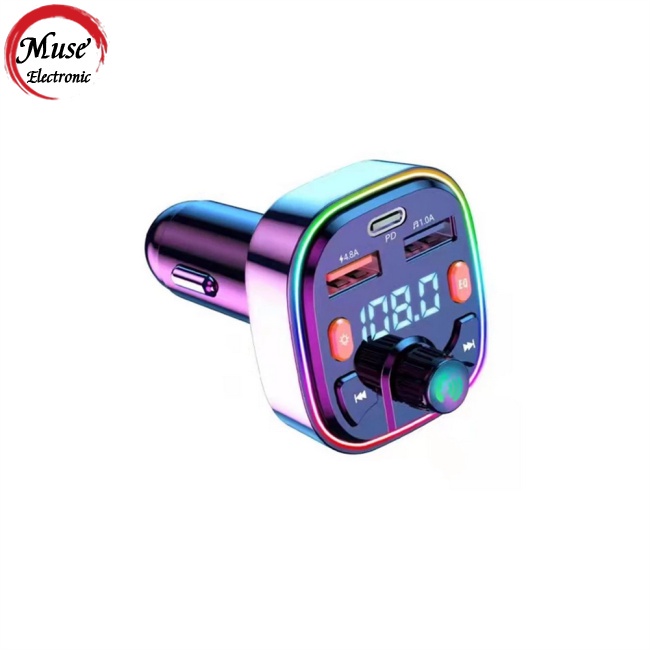 Sạc Nhanh Usb Pd Type C Kết Nối Bluetooth 5.0 Kiêm Đài Fm Rảnh Tay Cho Xe Hơi
