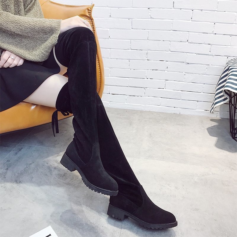 💗Boot Nữ  Boot Cao Cổ💗Giày Bot Nữ Đế Bằng Giày Boot Cao Qua Gối Thiết Kế Mới Thời Trang Dành Cho Nữ