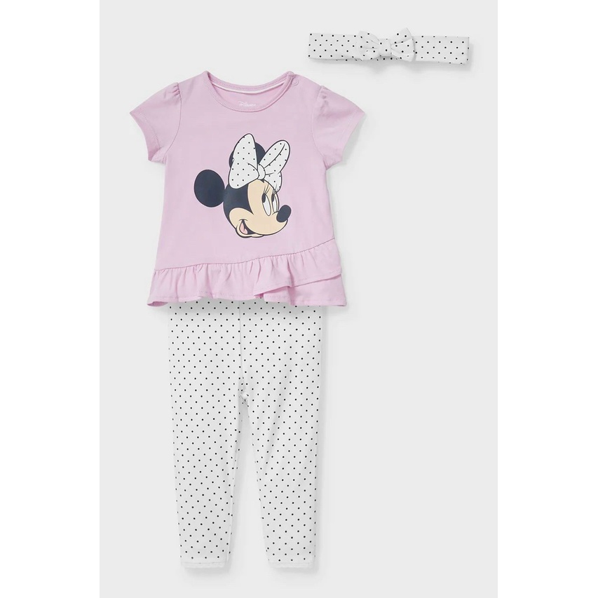 Set bộ cotton mickey minnie quần legging cho bé gái từ 8 đến 15 kg