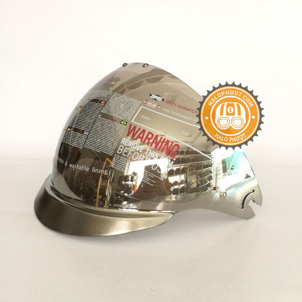 Kính Tráng Gương thay cho nón bảo hiểm Royal M139 kính âm