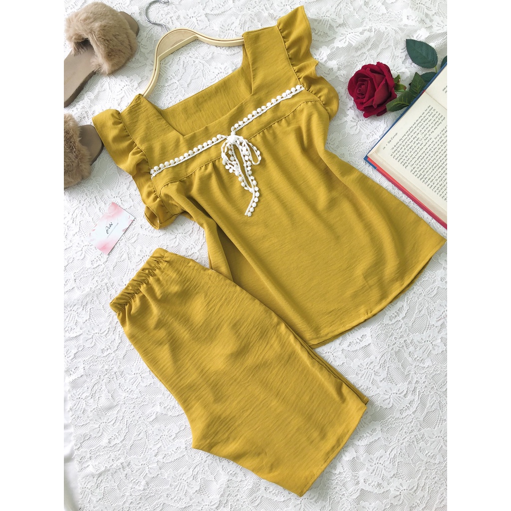 Đồ bộ mặc nhà mẫu lửng Jebi chất lụa tơ tằm cao cấp | BigBuy360 - bigbuy360.vn