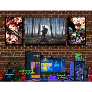 Bộ 3 tranh canvas khung composite treo tường hoặc nhựa formex kimesu yaiba
