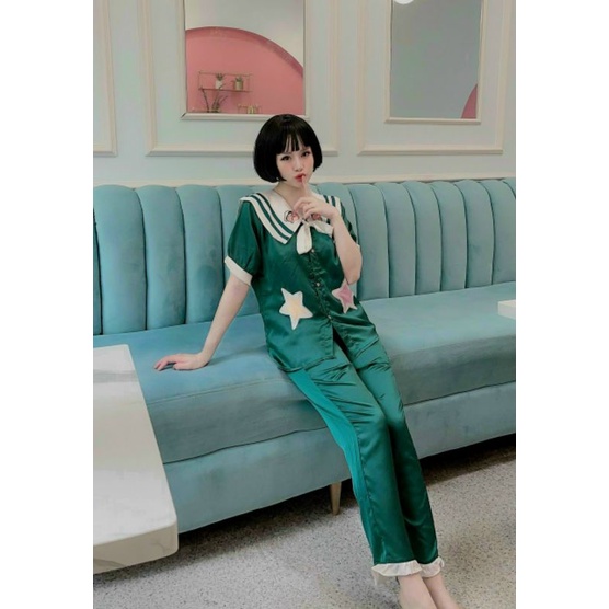 Set bộ satin mặc ngủ, mặc nhà thoáng mát