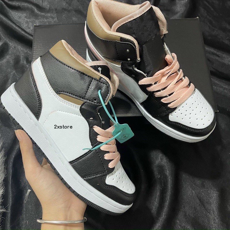 (Fullbox) Giầy sneaker cao cổ đen hồng chất đẹp